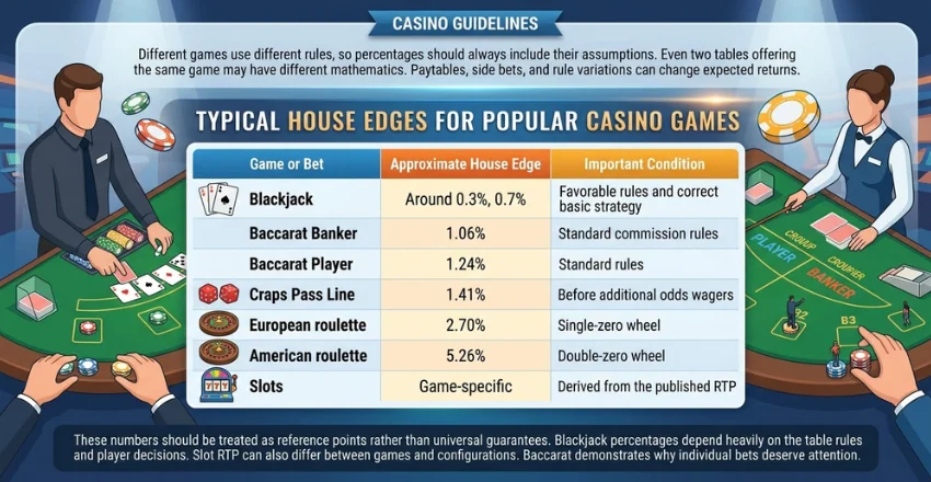 Typical House Edges for Popular Casino Games